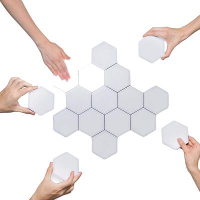 China Home Modern Hexagonal Sensor Light Quantum LED Wall Decor Light Touch Magnet Wall Light for sale