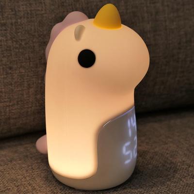 China Cartoon Bedroom Decoration Nightlight Baby Favor Gift Silicone Alarm Clock Home Night Light for sale