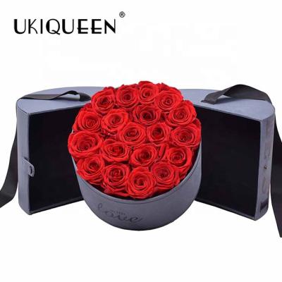 China Hot SellingReal Day 2021 Vlentines New Natural Everlasting Immortal Flower Head Preserved Forever Roses In Gift Box For Her for sale