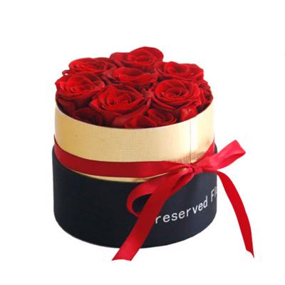 China 100% Real Natural Rose Culinan Custom Preserved Round Flowers Roses Low MOQ In Box Mounted Custom Logo for sale