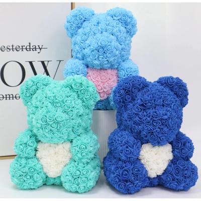 China More Artificial Flower Wedding Handmade 40cm Teddy Rose Bear 20 Valentines Day Foam Flowers PE Cute Gift for sale