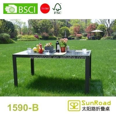 China Outdoor Glass Garden Furniture 1.5m Garden Table for sale