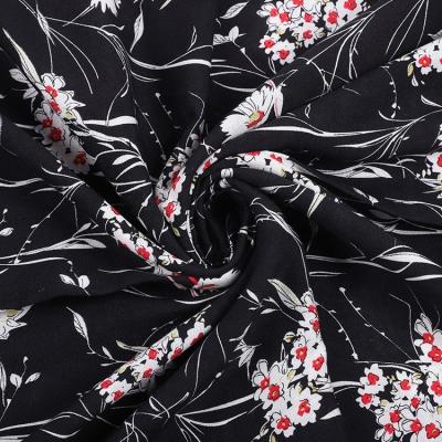 China Simple Custom Printing Pattern Stocking Woven Floral 45sR Rayon Challie Fabric for sale