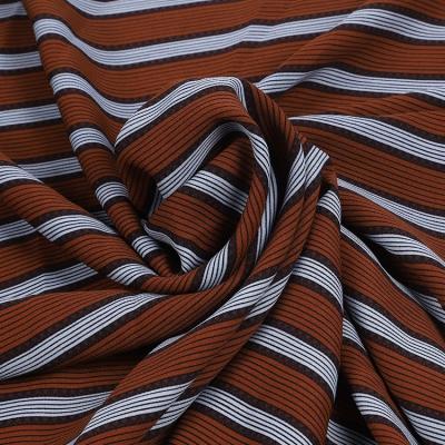 China Wholesale Single 150GSM Woven Soft Memory Style Stripe Print Poly Georgette Fabric for sale