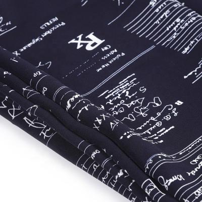 China Memory Plain Style 150GSM Woven Poly Georgette Fabric With Math Equations Soft Print for sale