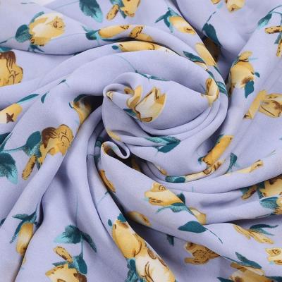 China Korean African Memory Flower Leaf Print Poliester Polyester Striping Fabric For Bag Handkerchief Scarf for sale