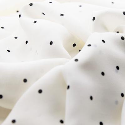 China Simple Wholesale Polyester Polka Dot Print Chiffon Fabric For Scarf Price Per Yard for sale