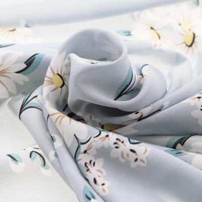 China Pure Stretch Challis Flower Print Woven 100 Polyester Elastic Clothing Fabric For Dress for sale