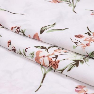 China Memory Customized Pattern Beauty Chinese Style Printing Memory Floral Polyester Elastic Crepe Fabric for sale