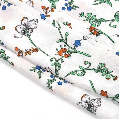 China Memory China Factory Stocked Style Woven Plain Poly Flowers Printed Bubble Crepe Fabric for sale