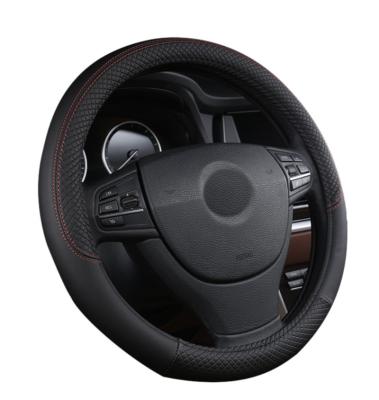 China Business/Amazo Luxury Popular Car Leather Embossed Steering Wheel Cover With Environmental Protection Handle for sale