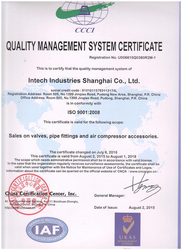 ISO9001 - Intech Industries Shanghai Co., Ltd.