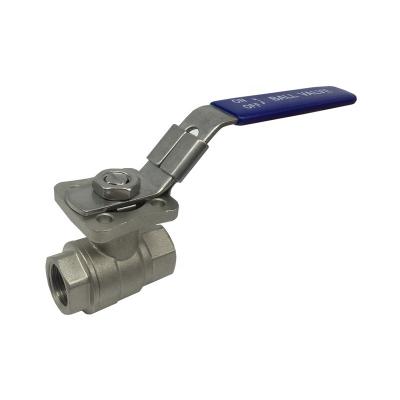 China 2PC SS 316 Stainless Steel Ball Valve With Mounting Bracket ISO5211 for sale