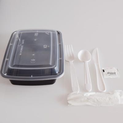 China Disposable Food Grade Box Porcelain Factory Meal Containers and Cutlery Combo for sale