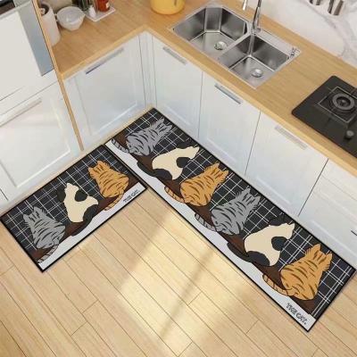 China Washable 3D printed with logo kitchen rug rug for sale