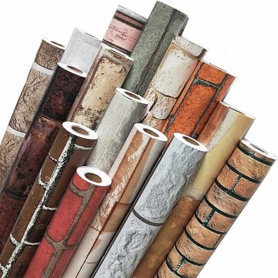 China living room self-adhesive self-adhesive decoration roll wallpaper brick pvc sticker waterproof wallpaper for sale