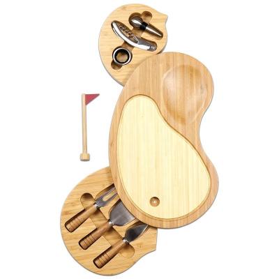 China Customized Viable Bamboo Rectangular Wholesale Wooden Unique Logo Cheese Board With Cutlery Set for sale