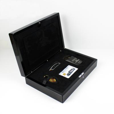 China Handmade wholesale black packaging wood box luxury custom packaging gift wooden box for sale