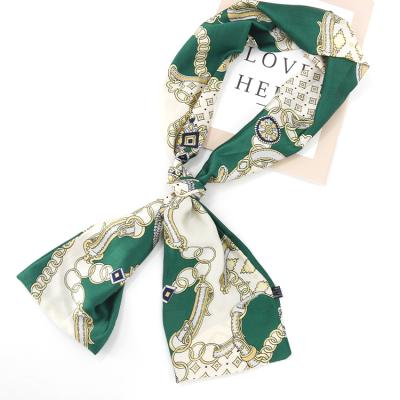 China 145*15cm Small Retro Scarf Hair Tie Band Women Vintage Neck Breathable Elegant Main Silk Scarf Decorated Fashion Scarf for sale