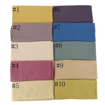 China 2021 New Design Cotton Bawal High Quality Soft Cotton Muslim Scarf Simple Tudung Hijab Shawl for sale