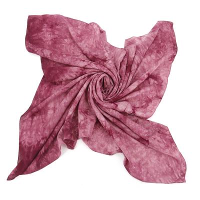 China Breathable Wholesale Popular Mosaic Color Tie Dye Printed Big Square Popular Color Matching Women Cotton Hijabs Scarf for sale