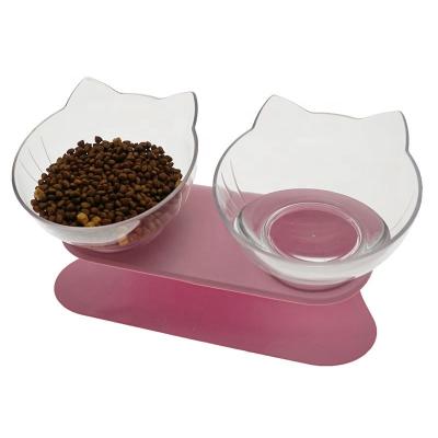 China Biumart Durable Non-slip Double Cat Bowl Dog Bowl With Feeding Pet Cat Water Bowl For Feeder for sale