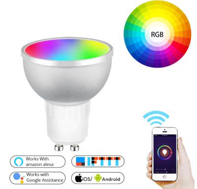 China Biumart Tuya Residential Projector GU10 Mobile Phone Smart Control LED Bulb Colorful Dimming Color for sale