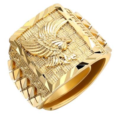 China CLASSIC Men Engraved Hip Hop Vintage Gold Ring Luxury Designer For Unisex for sale