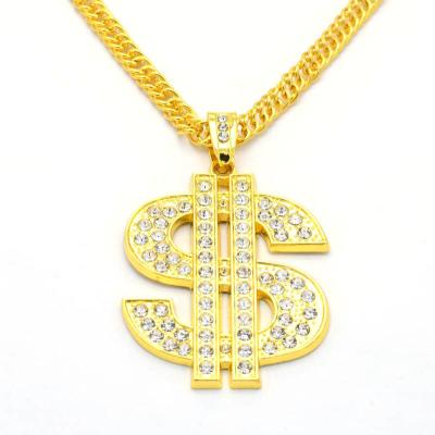 China High Quality Plated Men's Popular Necklace Hiphop Dollar Pendant Necklace Hiphop Punk Hip Hop Accessories for sale