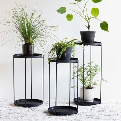 China Modern Factory Price Metal Plant Stand Power Coated Gold Color Flower Pot Stands Indoor Outdoor Metal Gold Plant Potted Stand for sale