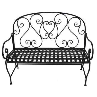 China Cheap Modern Decorative Metal Garden Folding Modern Black Bench for sale