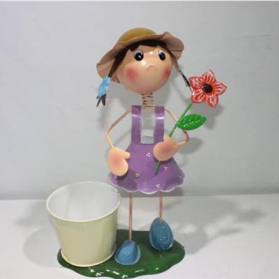 China Wholesale NewArt Metal Doll Garden Decor Craft Modern Cheap Flower Pots for sale