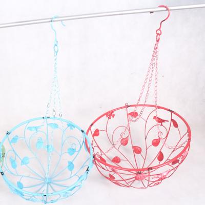 China Flower Decoration Metal Garden Hanging Basket for sale