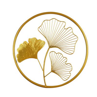 China Minimalist Newart Metal Home Decor Luxury Gold Leaves Wall Decor for sale