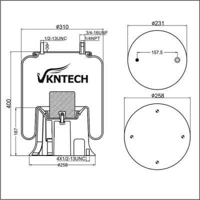 中国 UCD-9393-2ガスFilled Air Bag 1R12-142 Rubber Air Spring Suspension System/Truck Parts Alloy Piston 9 10-19 P 383 W01-3 販売のため