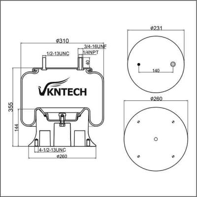 China W01-358-9083 Natural Rubber Air Bag Suspension Spring/ 1R12-066 Air Ride Suspension System Spare Parts Alloy Piston for sale