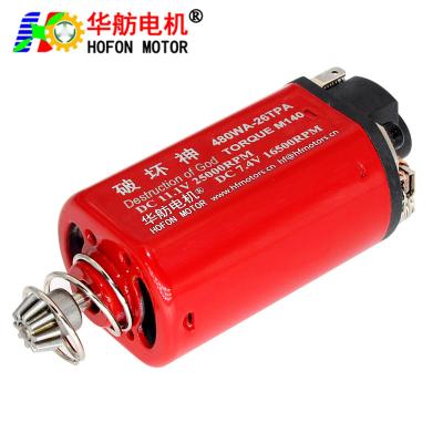 China Hofon HF480WA-26TPA Short shaft High Torque 11.1V 25000RPM DC Carbon brush Motor for AEG Gel Blaster Ver.3 Gearbox Te koop