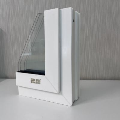 China GKBM 80 Series Extruded UPVC Sliding Windows White Profiles Interior And External en venta