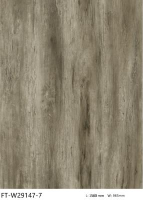 China El negro incombustible antirresbaladizo Gray Jump Color Wood Grain de GKBM FT-W29147-7 Brown hace clic el suelo compuesto de piedra del proceso estadístico del vinilo en venta