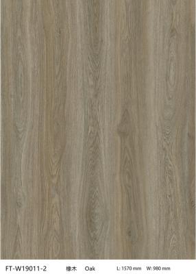 China GKBM FT-W19011 Eco-friendly Click Waterproof Fireproof Thin Brown Oak Grain Stone Composite Vinyl SPC Flooring for sale