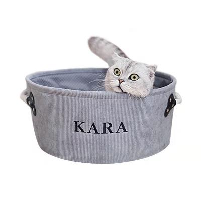 China Pet Cat Bed House All Seasons Cotton Tweed Breathable Hot Selling Comfortable And Durable Nest for sale