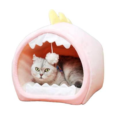 China Cat Nest Premium Felt Cat Bed House Cute Pet Cat Sleeping Nest For Pets Teepee For Resting for sale