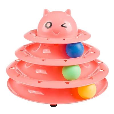 China Cat toys wholesale hot sale detachable plastic three layers Cat Interactive Pet Ball Toys for sale