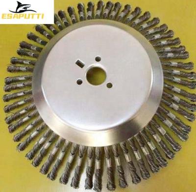 China Steel Wire Wheel Brush Wheel Grass Balance Head Replacement Lawn Mower Spinning Weed Cleaning Brush For Brushes Cutter for sale