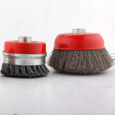 China Wholesale High Quality Cleaning Round Twisted Brush Steel Wire Cleaning Crimp Wire Weeding Stainless Steel Wire Cup Brush for sale