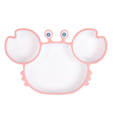 China Silicone BPA Free Kids Square Mat Kids Baby Toddler Food Feeding Divided Silicon Suction Dish for sale