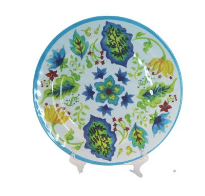 China New Design Viable Wholesale Dinner Set Melamine Plated Colored Glazed Dinner Dishes Plates for sale