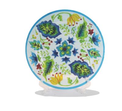 China New Design Viable Wholesale Dinner Set Melamine Plated Colored Glazed Dinner Dishes Plates for sale