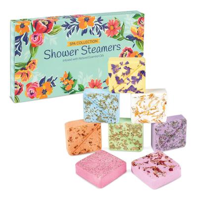 China A1110 body valentine gift set square fizzy private label vegan oil aromatherapy packaging shower steamers for sale