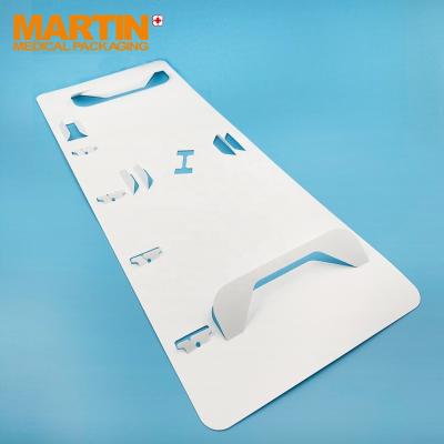 China Medical Device Surgical Instruments Packaging Die Cut Cards With Inserts Pocket Dies Support Cards Medical Device Holder Cards for sale